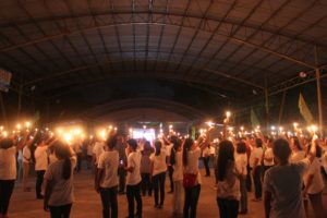 (1) 4-Hers participated in the candle lighting ceremony as it symbolized the principles for which the 4-H vocation should stand – Head, Heart, Hands and Health.